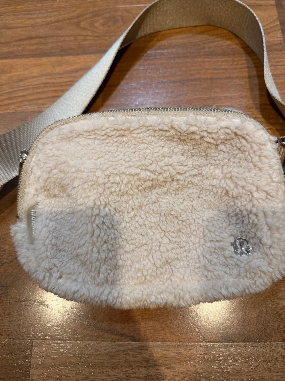 lululemon athletica Cream Sherpa Crossbody Belt Bag